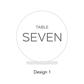 Mirror Acrylic Round Table Numbers