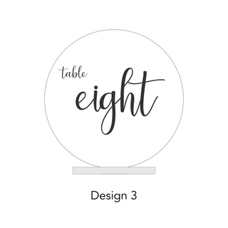 Mirror Acrylic Round Table Numbers