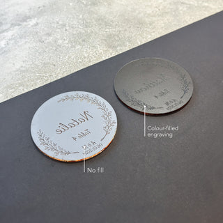 Gold & Silver Mirror Acrylic Coasters with Floral Wreaths