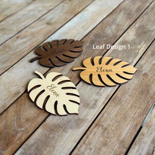 Leaf Shaped Wedding Favours and Place Settings