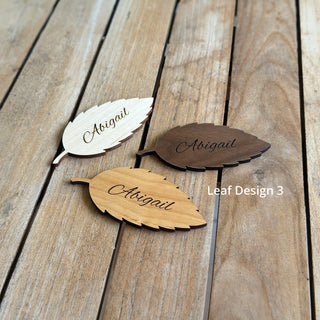 Leaf Shaped Wedding Favours and Place Settings