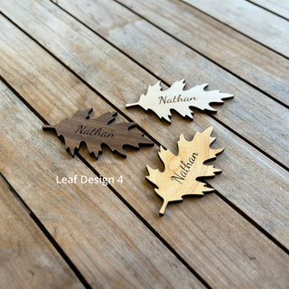 Leaf Shaped Wedding Favours and Place Settings