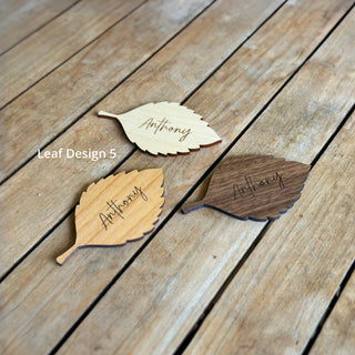 Leaf Shaped Wedding Favours and Place Settings