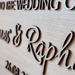Wood Welcome Sign with 3D Letters for Weddings