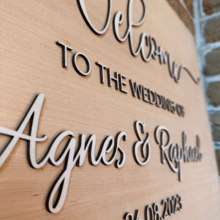 Wood Welcome Sign with 3D Letters for Weddings