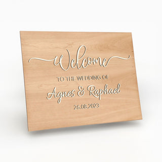 Wood Welcome Sign with 3D Letters for Weddings