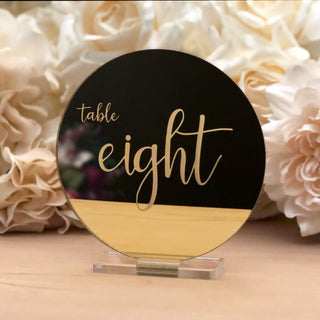 Mirror Acrylic Table Numbers, Personalised, Gold, Silver, Rose Gold, Midnight Silver, Wedding Decor, Event Signs