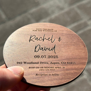 Engraved Wooden Save the Date Magnets, Personalised Wedding Favors, Gifts, Rustic