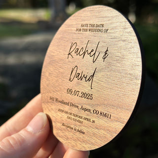 Engraved Wooden Save the Date Magnets, Personalised Wedding Favors, Gifts, Rustic